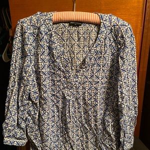 Blue and white long sleeve top, size 1X